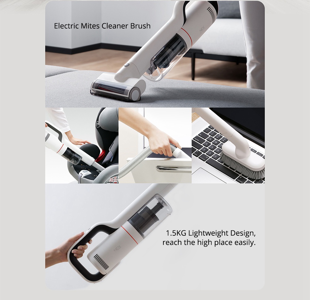 Xiaomi Roidmi NEX Cordless Handheld Vacuum Cleaner 23500Pa Suction Three Cleaning Modes APP Control 2500 mAh Battery 60min Running Time With LED Sensor Light - Obsidian Gold