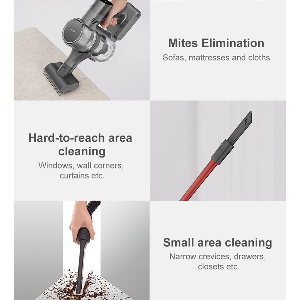 Dreame T20 Cordless Handheld Lightweight Vacuum Cleaner 25Kpa Powerful Suction 70 mins Runtime 5-stage Filtration System Cleaning Efficiency 99.97% Anti-tangling Hair with Colorful Screen for Carpet,Hard Floor,Car,and Pet EU Version - Gray