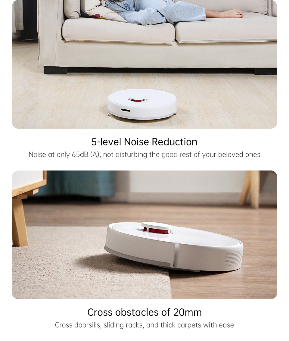 TROUVER Finder Robot Vacuum Cleaner 2000Pa Powerful Suction LDS Laser Navigation 120 Mins Running Time 270ml Electric Water Tank 570ml Dust Box Mijia APP Control for Pets Hair, Carpets and Hard Floor