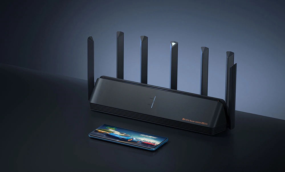 Xiaomi AIoT Router AX6000  WiFi 6 5961 Mbps 2.4GHz + 5GHz OFDMA MU-MIMO High Gain 7 Antennas 512MB Memory  - Black