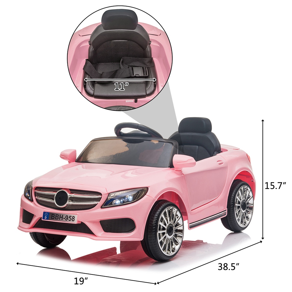12V Kids Ride On Car 2.4GHZ Remote Control with LED Lights - Pink
