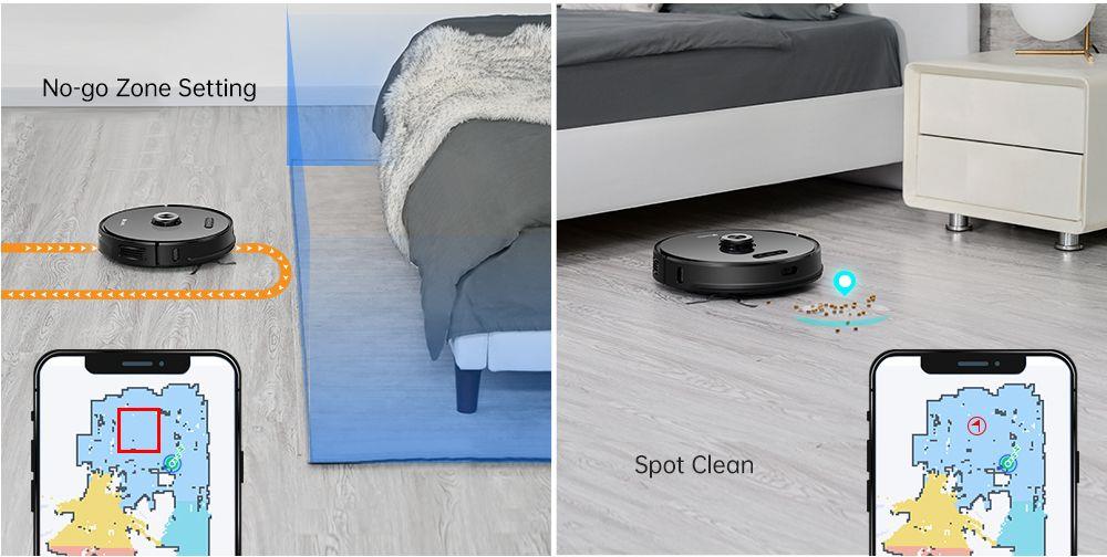 Proscenic M8 Pro Smart Robot Vacuum Cleaner with Intelligent Dust Collector LDS Laser Navigation 2700Pa Suction 5200mAh Battery 2 in 1 Vacuuming and Mopping APP Remote Control for Pets Hair, Carpets and Hard Floor - Black