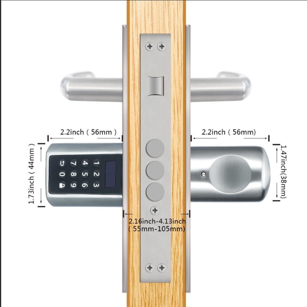 WE.LOCK Intelligent Electronic Door Lock Cylinder Password + RFID Card + Bluetooth Control IP44 Waterproof Opening via Smartphone, WiFi Box Working with Alexa, 3 Minute DIY Fast Easy Assembly Suitable for Doors with Thickness of 55-105mm - Silver