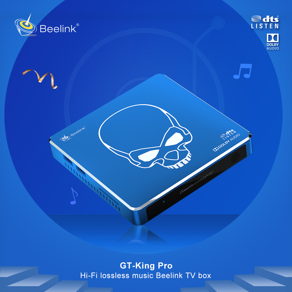 Beelink GT-King Pro Amlogic S922X-H Android 9.0 Dual System Hi-Fi Lossless Sound 4K TV Box 4GB/64GB ROM Dolby DTS Google Assistant Voice Remote Control Bluetooth 2.4G/5.8G WiFi 1000M LAN USB3.0