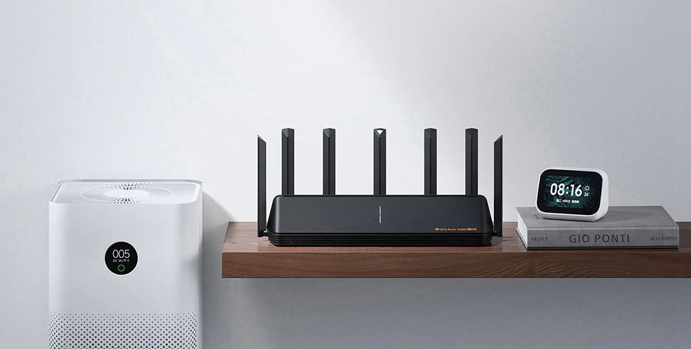 Xiaomi AIoT Router AX6000 WiFi 6 5961 Mbps 2.4GHz + 5GHz OFDMA MU-MIMO High Gain 7 Antennas 512MB Memory - Black