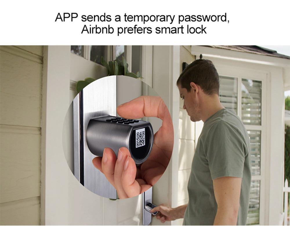 WE.LOCK Intelligent Electronic Door Lock Cylinder Password + RFID Card + Bluetooth Control IP44 Waterproof Opening via Smartphone, WiFi Box Working with Alexa, 3 Minute DIY Fast Easy Assembly Suitable for Doors with Thickness of 55-105mm - Silver