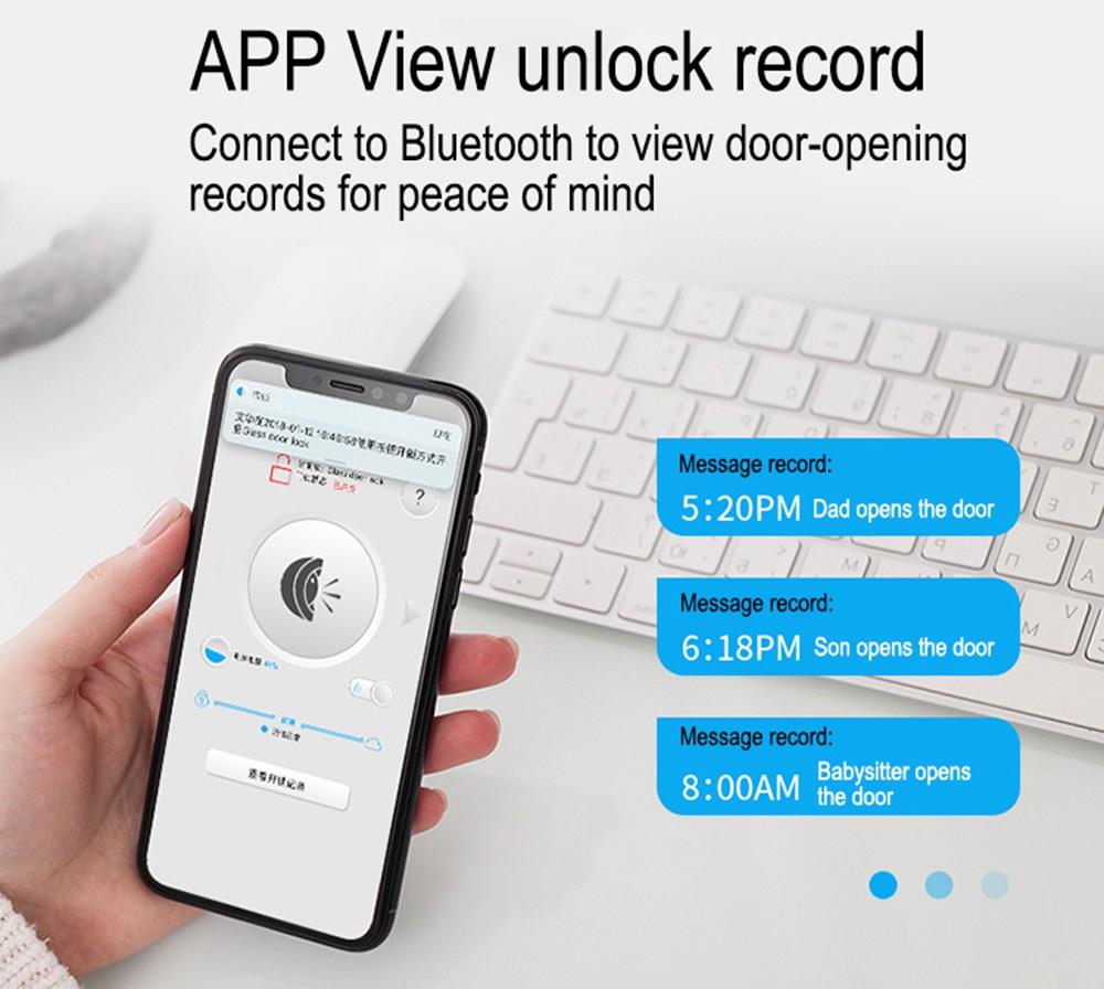 WE.LOCK Intelligent Electronic Door Lock Cylinder Fingerprint + RFID Card + Bluetooth Control LCD Display IP44 Waterproof Opening via Smartphone, WiFi Box Working with Alexa, 3 Minute DIY Fast Easy Assembly Suitable for Doors with Thickness of 55-105