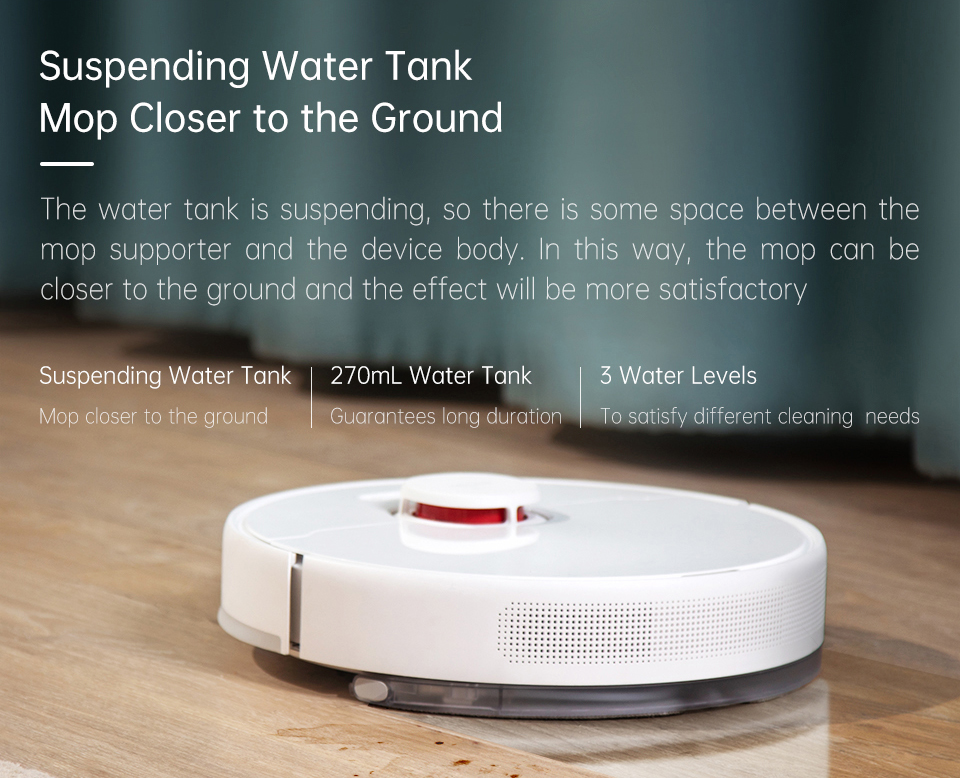 TROUVER Finder Robot Vacuum Cleaner 2000Pa Powerful Suction LDS Laser Navigation 120 Mins Running Time 270ml Electric Water Tank 570ml Dust Box Mijia APP Control for Pets Hair, Carpets and Hard Floor