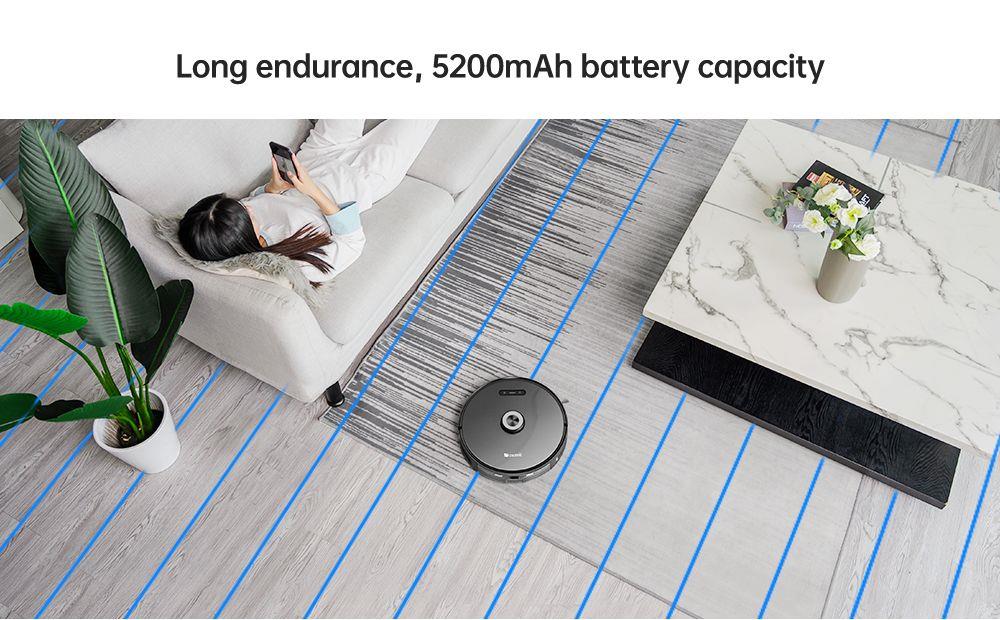 Proscenic M8 Pro Smart Robot Vacuum Cleaner with Intelligent Dust Collector LDS Laser Navigation 2700Pa Suction 5200mAh Battery 2 in 1 Vacuuming and Mopping APP Remote Control for Pets Hair, Carpets and Hard Floor - Black