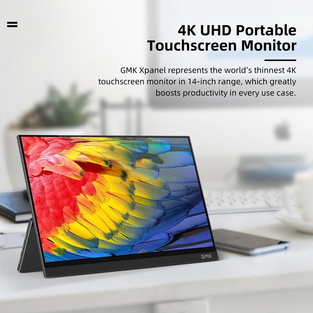 GMK KD1 Monitor portatile da 14 pollici 4K UHD IPS touch screen 100% sRGB HDR Dual Type-C + Mini HDMI