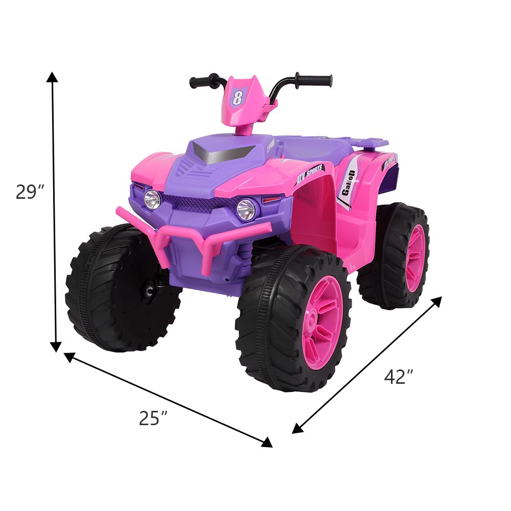 LEADZM LZ-9955 All Terrain Vehicle Dual Drive Battery 12V7AH*1 with Slow Start - Pink