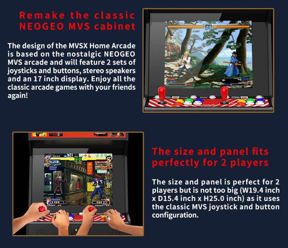 SNK MVSX Arcade Makinesi 50 SNK Klasik Oyunlar - Neo Geo Pocket