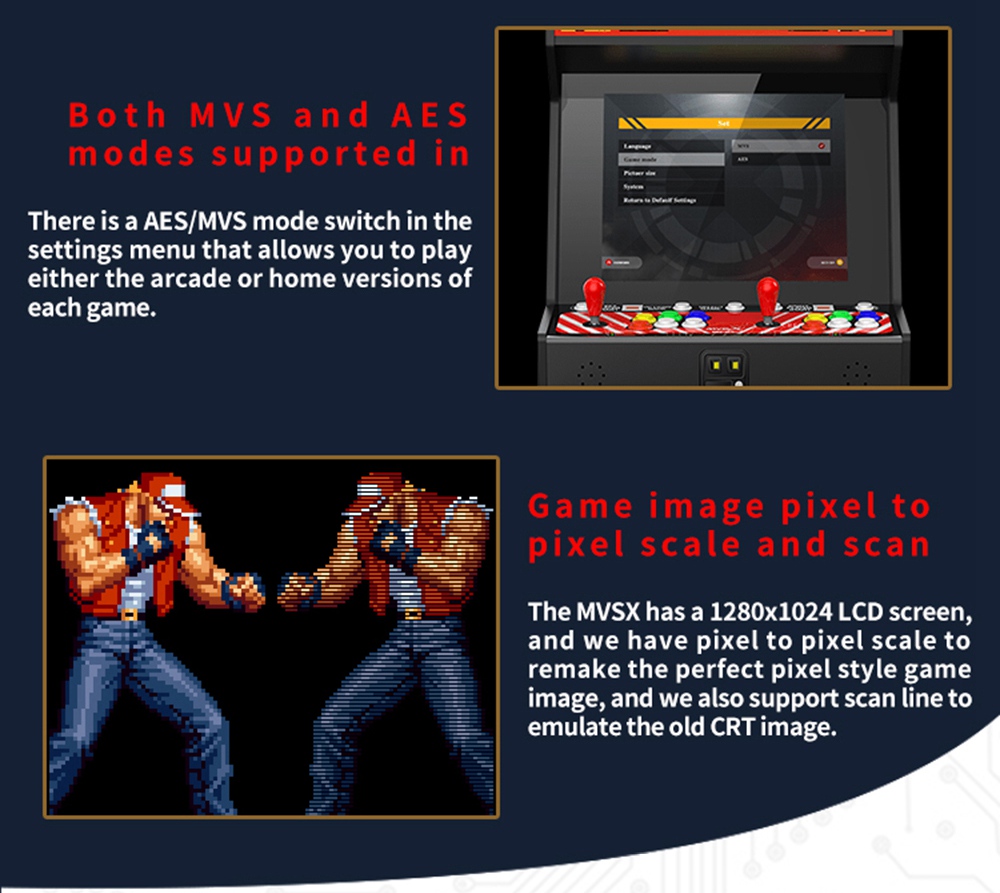 SNK MVSX Arcade Makinesi 50 SNK Klasik Oyunlar - Neo Geo Pocket