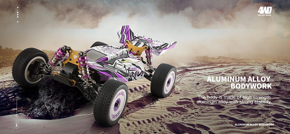 Wltoys 124019 1/12 2.4G 4WD 60km/h Metal Chassis Off-Road RC Car RTR - 2 Batteries Version