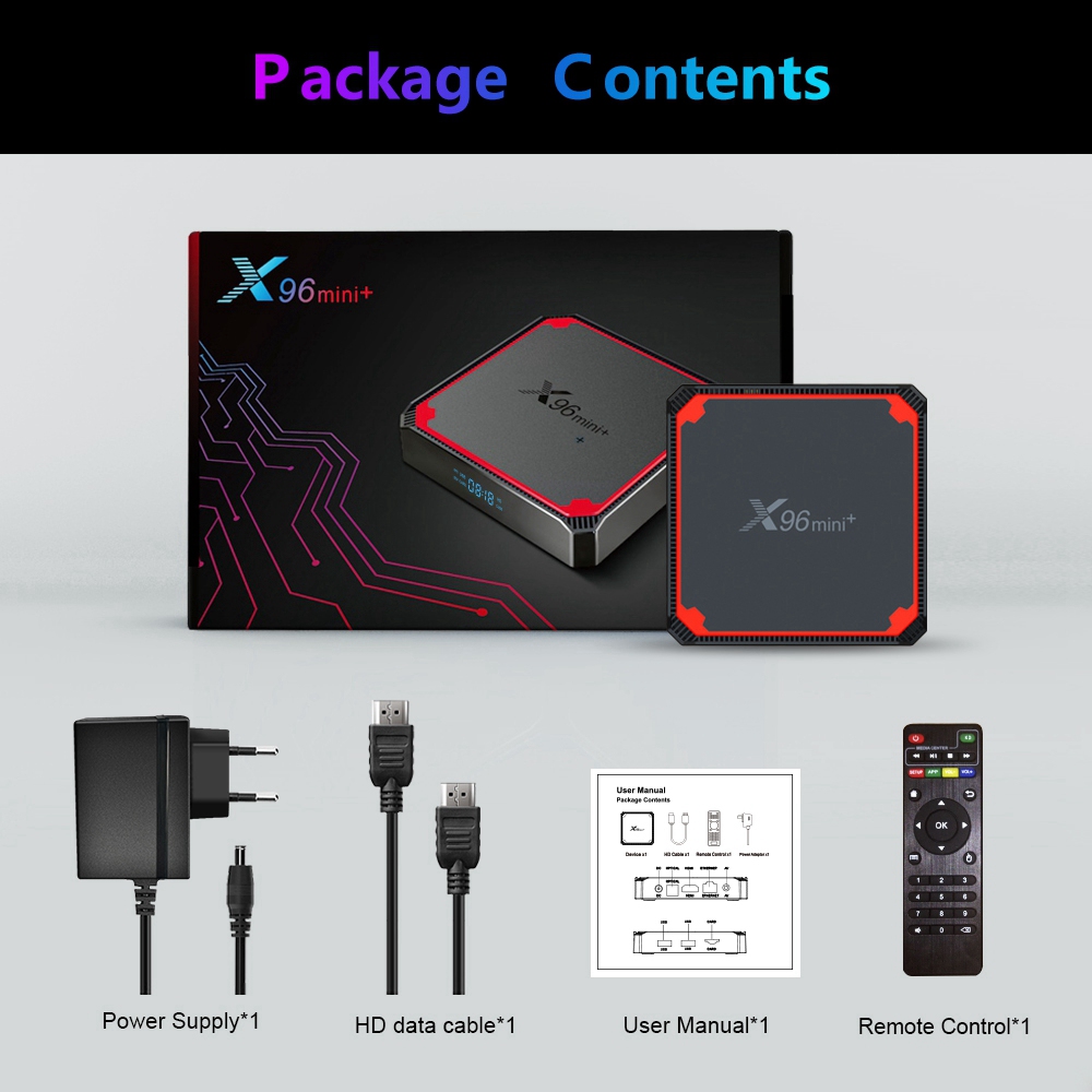 X96 MINI+ TV BOX Android 9.0 Amlogic S905W4 2GB/16GB 4K TV Box 2.4G+5G WIFI LAN