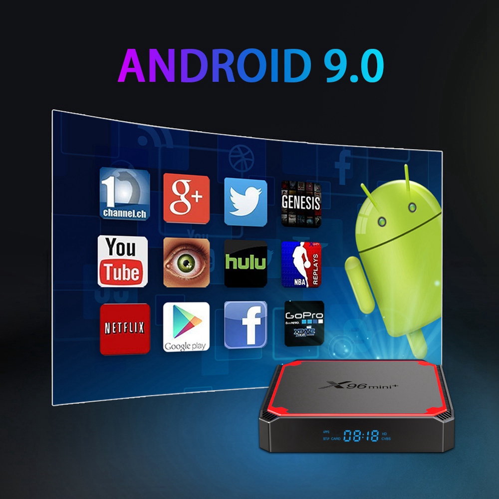 X96 MINI+ TV BOX Android 9.0 Amlogic S905W4 2GB/16GB 4K TV Box 2.4G+5G WIFI LAN