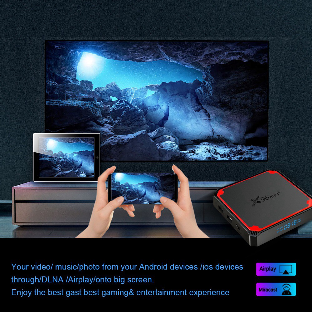 X96 MINI+ TV BOX Android 9.0 Amlogic S905W4 2GB/16GB 4K TV Box 2.4G+5G WIFI LAN