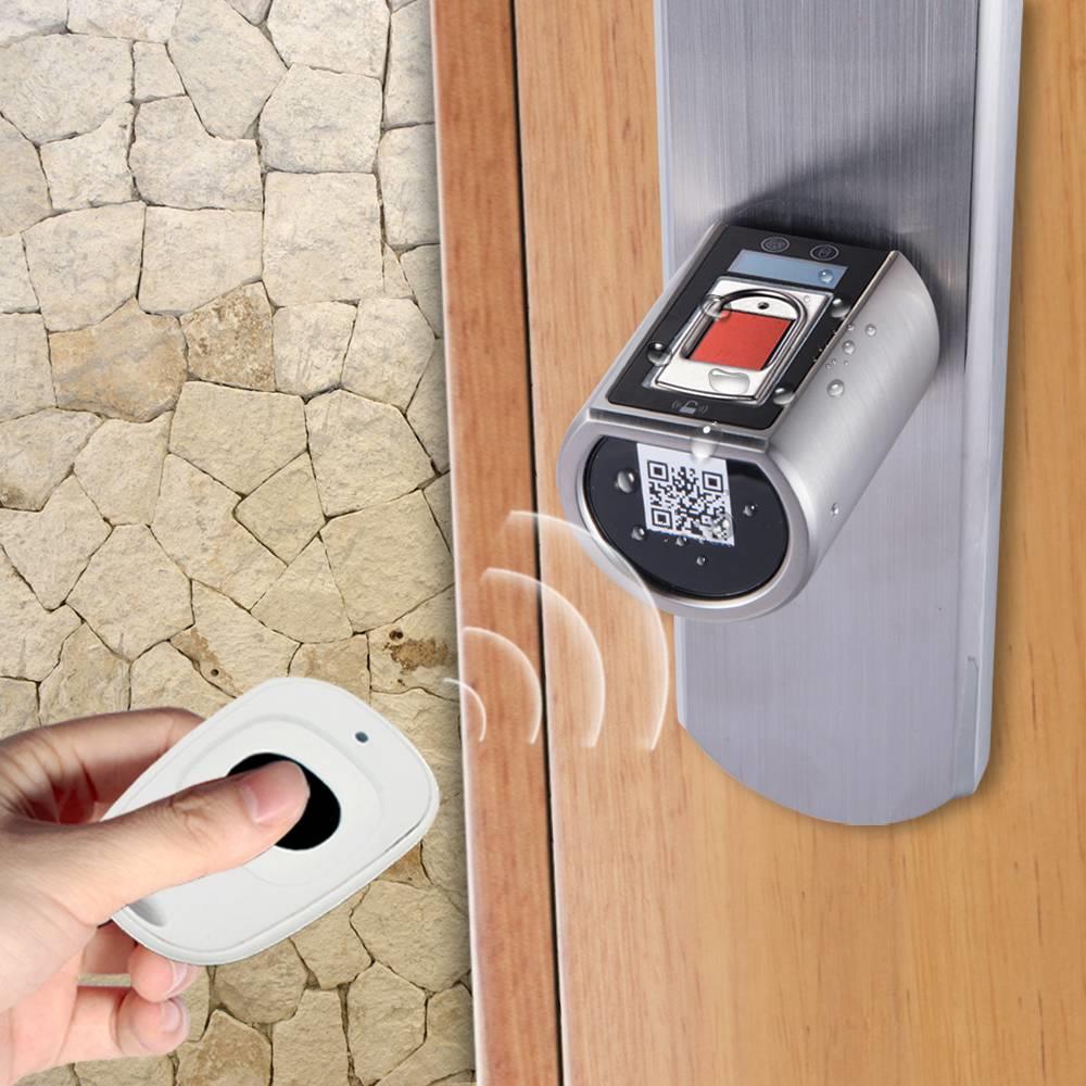 WE.LOCK Intelligent Electronic Door Lock Cylinder Fingerprint + Bluetooth + Remote Control IP44 Waterproof Opening via Smartphone, WiFi Box Working with Alexa, 3 Minute DIY Fast Easy Assembly Suitable for Doors with Thickness of 55-105mm - Silver