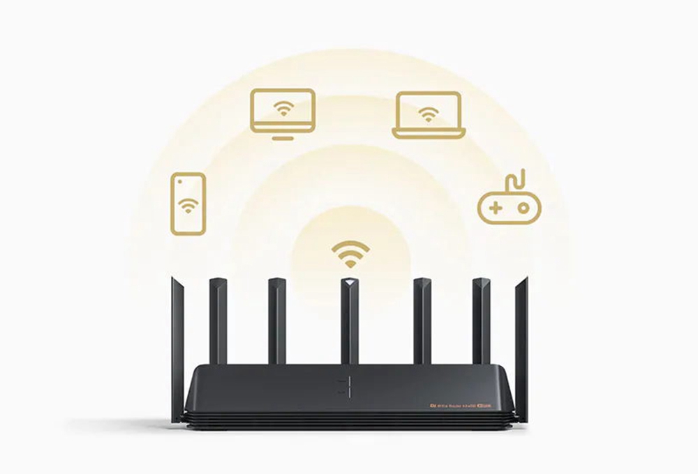 Xiaomi AIoT Router AX6000  WiFi 6 5961 Mbps 2.4GHz + 5GHz OFDMA MU-MIMO High Gain 7 Antennas 512MB Memory  - Black