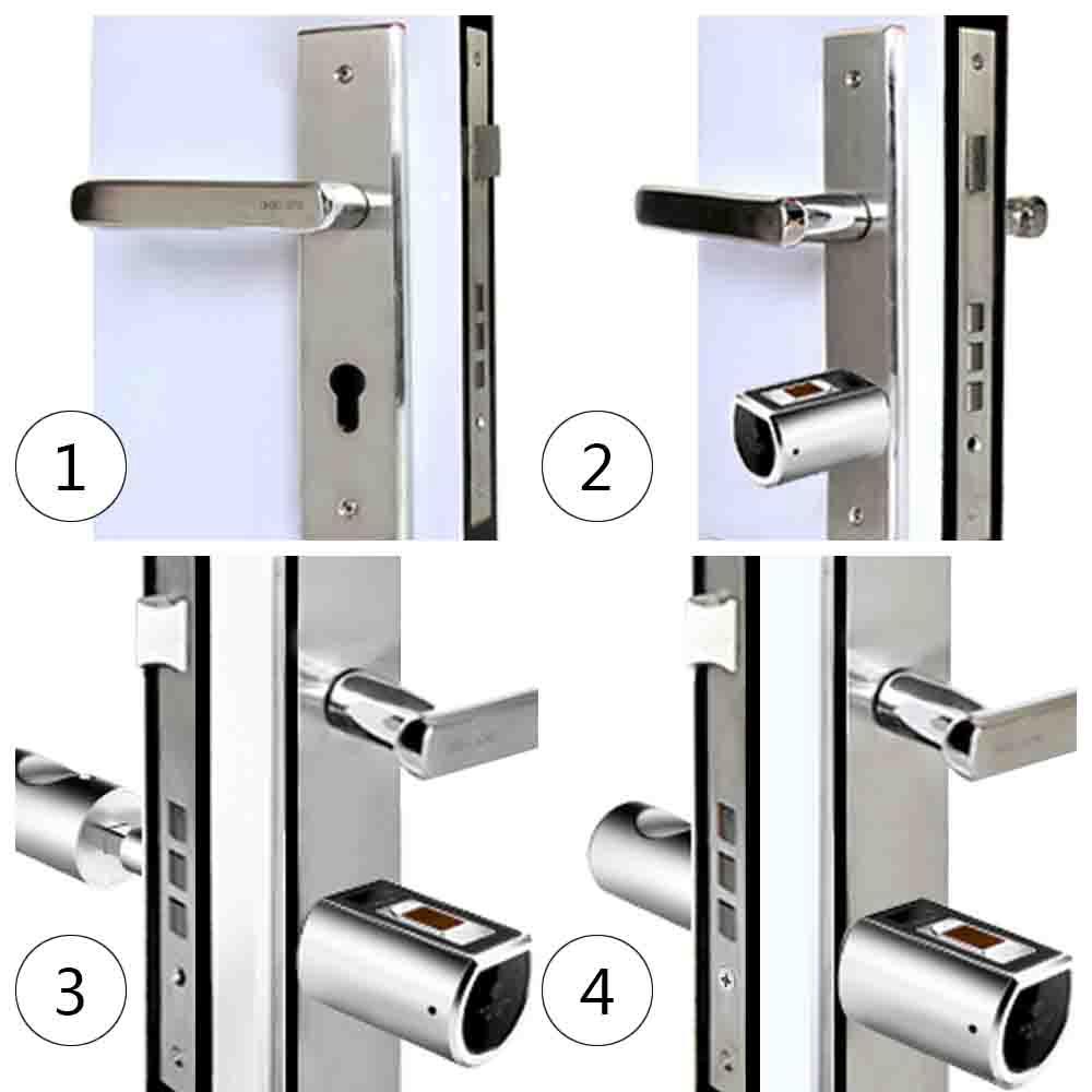 WE.LOCK Intelligent Electronic Door Lock Cylinder Fingerprint + Bluetooth + Remote Control IP44 Waterproof Opening via Smartphone, WiFi Box Working with Alexa, 3 Minute DIY Fast Easy Assembly Suitable for Doors with Thickness of 55-105mm - Silver