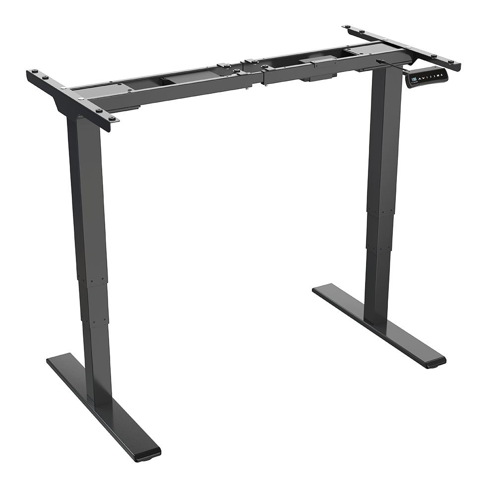 ACGAM ET225E Electric Dual-motor Three-stage Legs Standing Desk Frame Workstation, Ergonomic Height Adjustable Desk Base - Black (Frame Only)