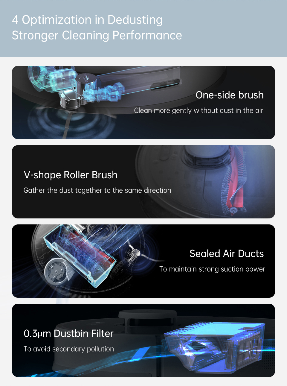 TROUVER Finder Robot Vacuum Cleaner 2000Pa Powerful Suction LDS Laser Navigation 120 Mins Running Time 270ml Electric Water Tank 570ml Dust Box Mijia APP Control for Pets Hair, Carpets and Hard Floor