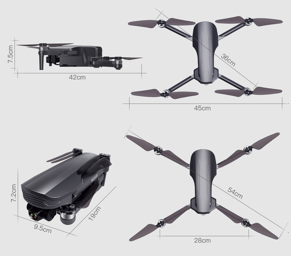 ZLL SG908 4K GPS 5G WIFI FPV with 3-Axis Gimbal Optical Flow Positioning Brushless RC Drone - Three Batteries with Bag