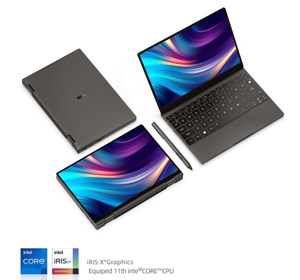 One Netbook 4 Platinum Laptop 360 Degree YOGA 10.1" Touch Screen Intel Core i7-1160G7 16GB DDR4 RAM 512GB PCI-E SSD WiFi 6 Windows 10 Fingerprint - Black