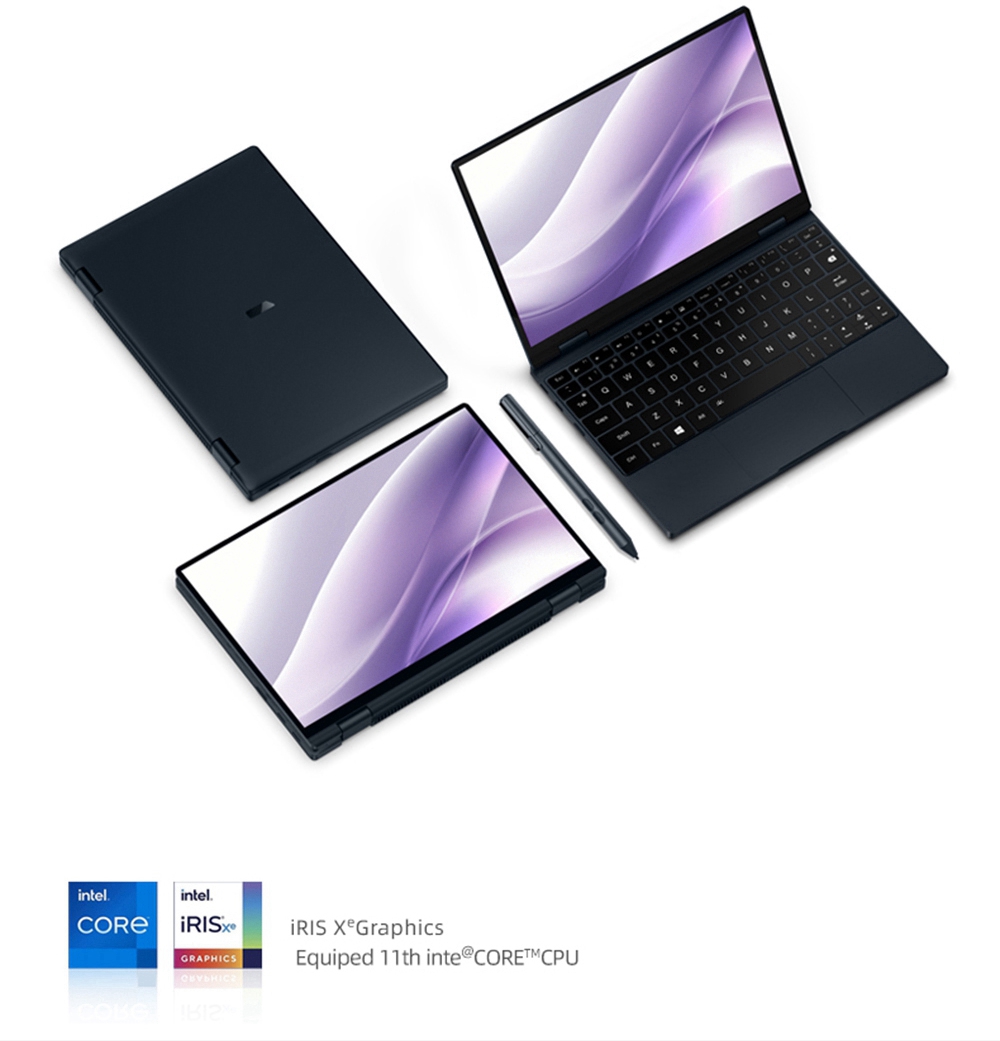 One Netbook 14 Laptop 10.1" Touch Screen Intel 11th Gen Core i5-1030G7 8GB DDR4 RAM 256GB PCI-E SSD WiFi 6 Windows 10  - Black