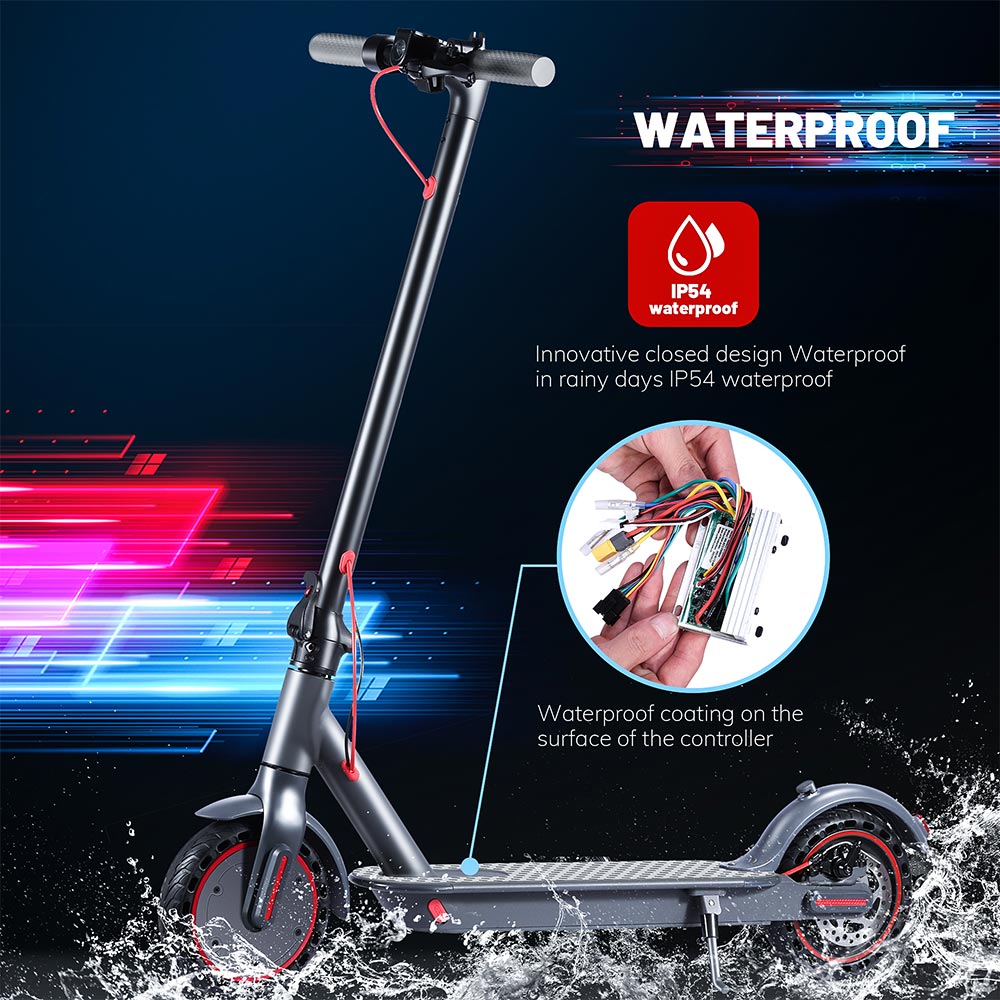 M1 Folding Electric Scooter 8.5" 350W Motor 36V 10.4Ah Battery BMS 3 Speed Modes Disc Brake Max Speed 25KM/h LCD Display 25-30KM Long Range Support Bluetooth APP - Black