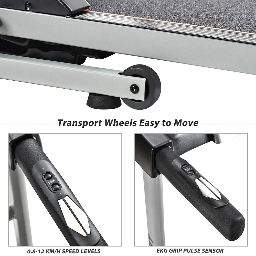 Folding Treadmill with Safety Lock Black