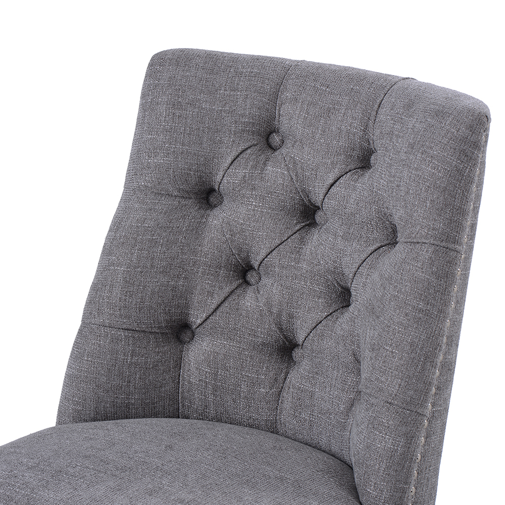 TOPMAX Linen Upholstered Chair Set of 4 Gray