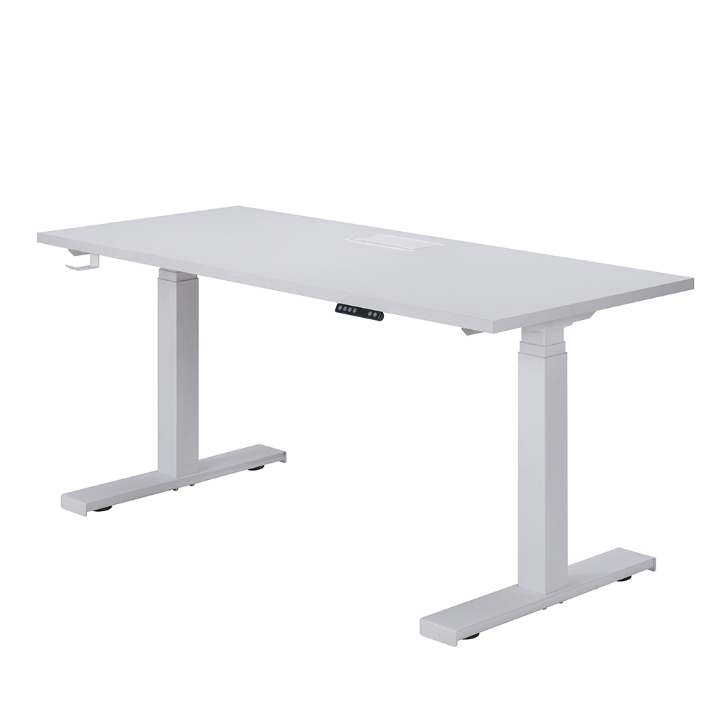Home Office Standing Computer Desk Height Adjustable Electric Lifting System - White