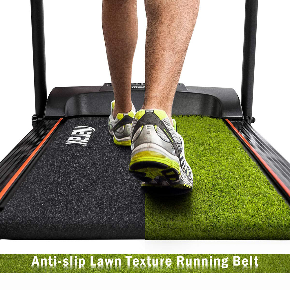 Merax Electric Folding Treadmill Easy Assembly Fitness Motorized Running Jogging Machine 1.5HP Motor 12 Preset Programs Fitness Training Gym Equipment, Exercise Indoor & Outdoor Large LCD Display - Black