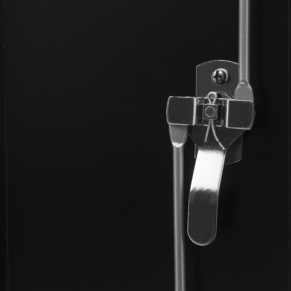 Five-layer Steel Storage Cabinet with 4 Adjustable Partitions and Lockable Doors - Black