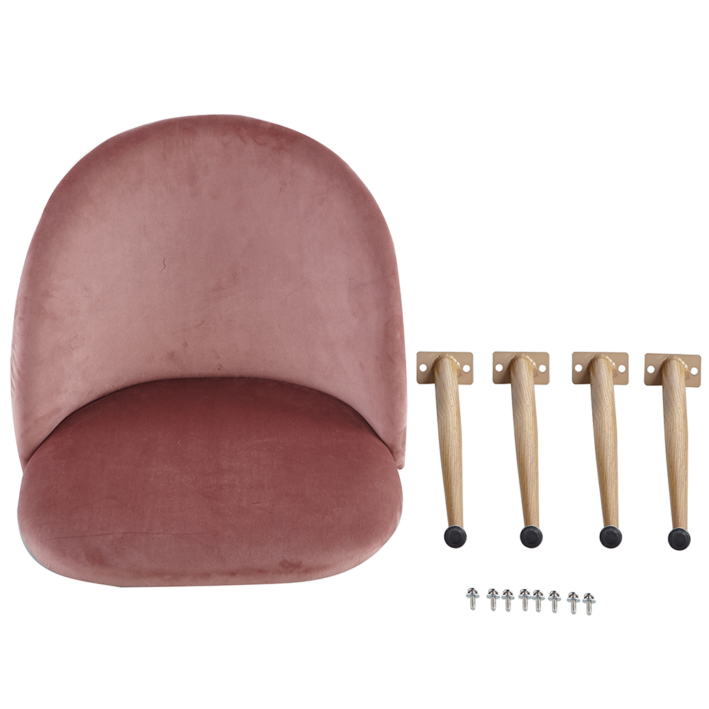 5 Pieces Dining Table Set, with 4 Backrest Chairs, for Pub, Kitchen, Bedroom, Living Room - Pink