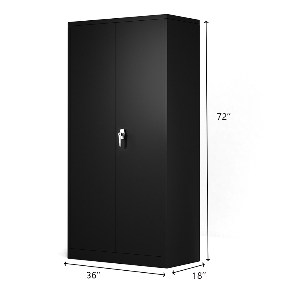 Five-layer Steel Storage Cabinet with Adjustable Partitions Black