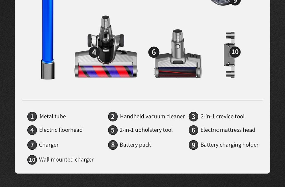 JIMMY H8 Cordless Handheld Flexible Vacuum Cleaner with 160AW Powerful Suction, 500W Motor, 60 Minutes Run Time, Ultra-low noise for cleaning floors, furniture by Xiaomi - Blue