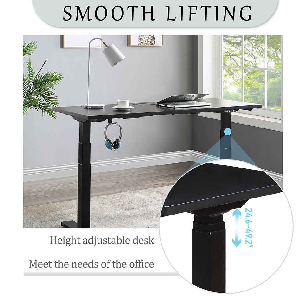 Home Office Standing Computer Desk Height Adjustable Electric Lifting System - Black