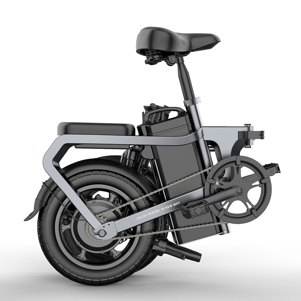 ENGWE X5 14 Inch Folding Electric Bike 240W Motor 48V 10Ah Battery High Strength Carbon Steel Frame 20km/h LED Display - Grey