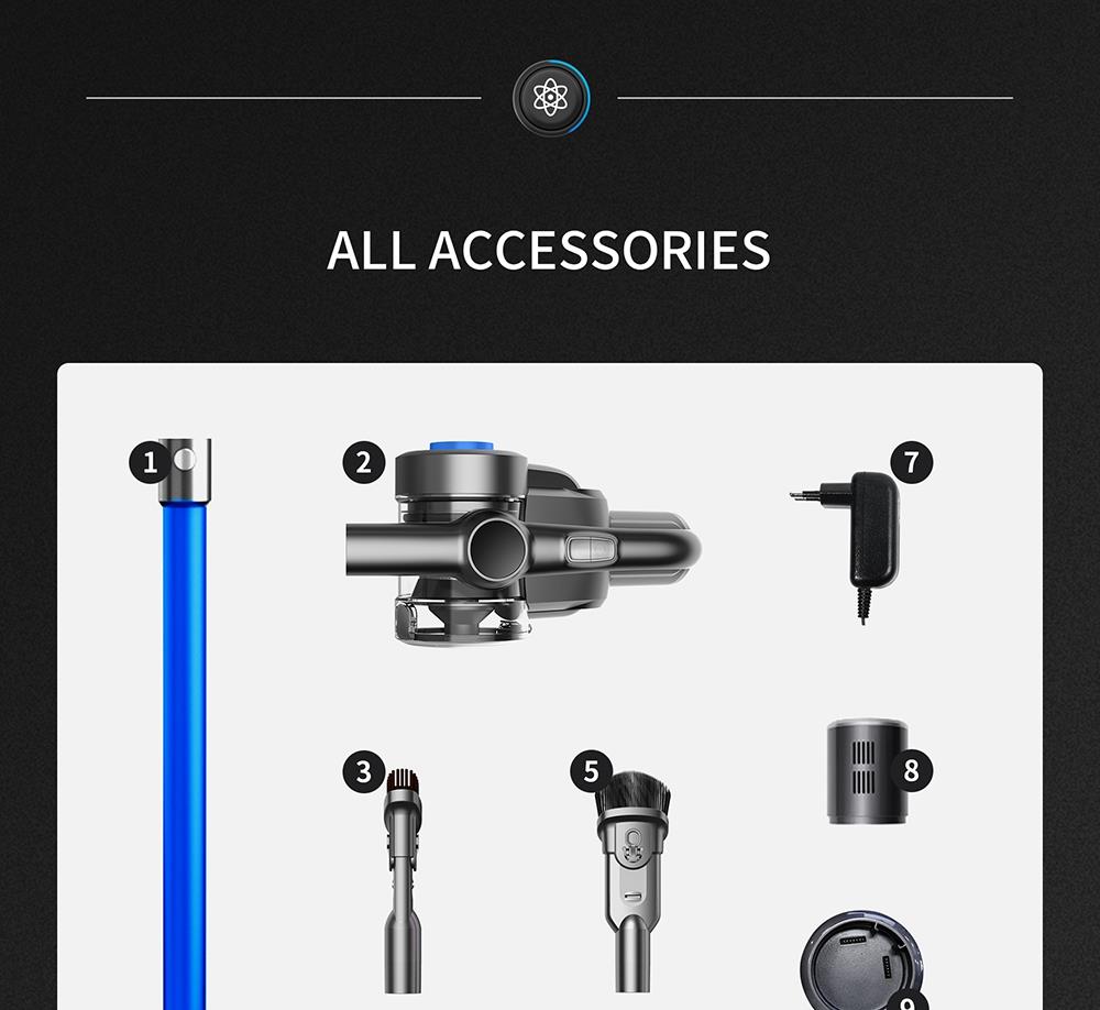 JIMMY H8 Cordless Handheld Flexible Vacuum Cleaner with 160AW Powerful Suction, 500W Motor, 60 Minutes Run Time, Ultra-low noise for cleaning floors, furniture by Xiaomi - Blue