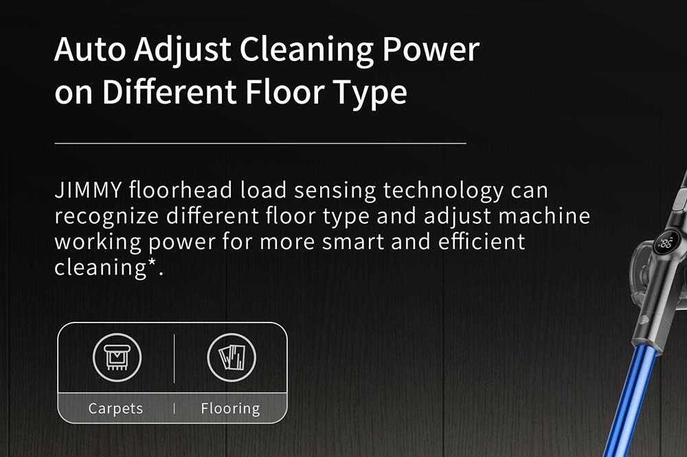 JIMMY H8 Cordless Handheld Flexible Vacuum Cleaner with 160AW Powerful Suction, 500W Motor, 60 Minutes Run Time, Ultra-low noise for cleaning floors, furniture by Xiaomi - Blue