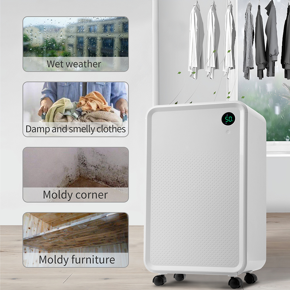 Déshumidificateur électrique Kresico 12L/24h - Silencieux, 4 Modes, Pour Maison/cave/salle De Bain