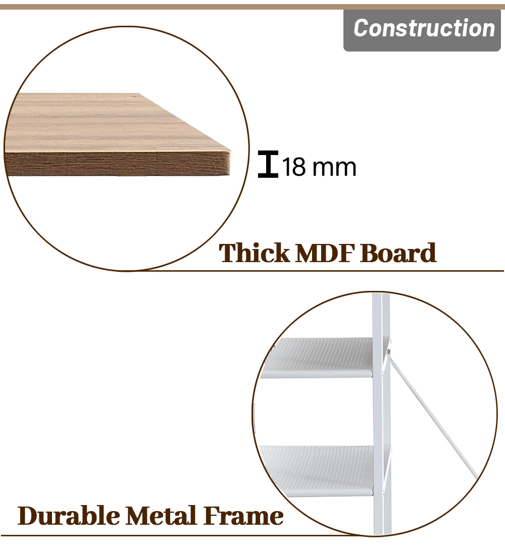 5 Pieces Counter Height Dining Table Set, with 4 Stools Gray