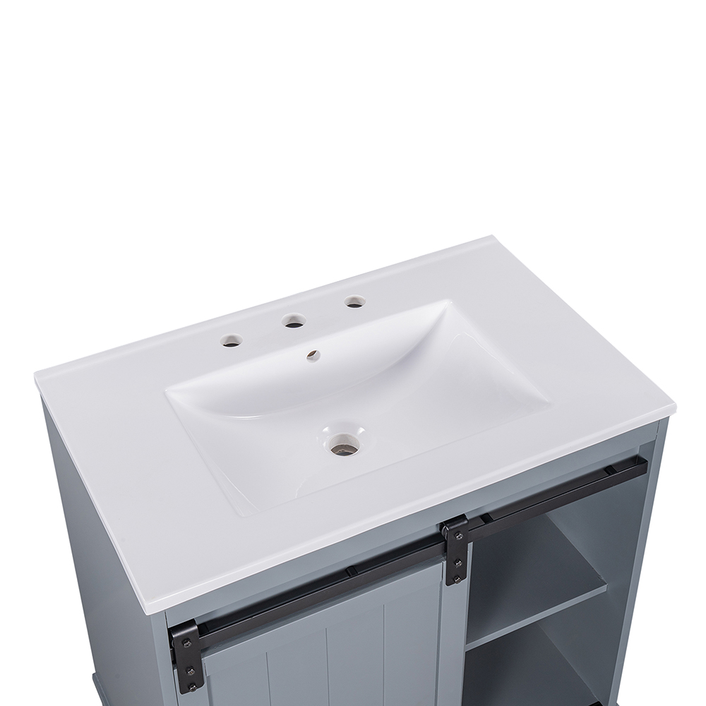 New Free Standing Bathroom Storage Cabinet With Sliding Door And Sink White Ruby Mag