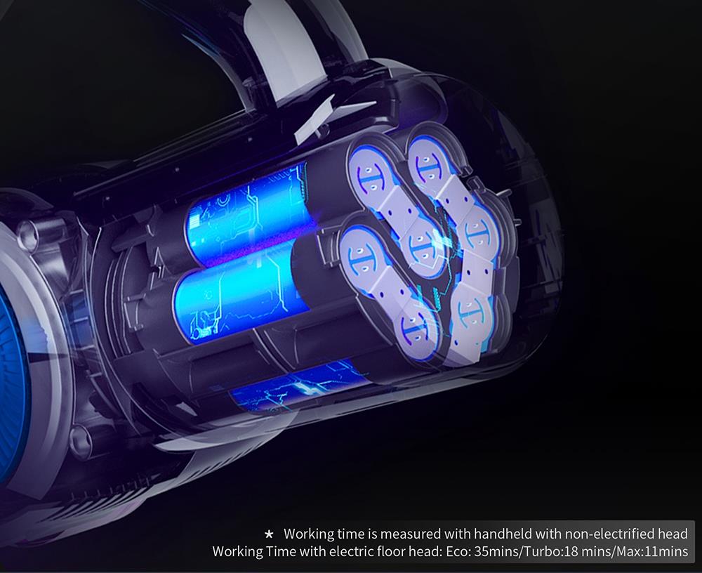 JIMMY H8 Cordless Handheld Flexible Vacuum Cleaner with 160AW Powerful Suction, 500W Motor, 60 Minutes Run Time, Ultra-low noise for cleaning floors, furniture by Xiaomi - Blue