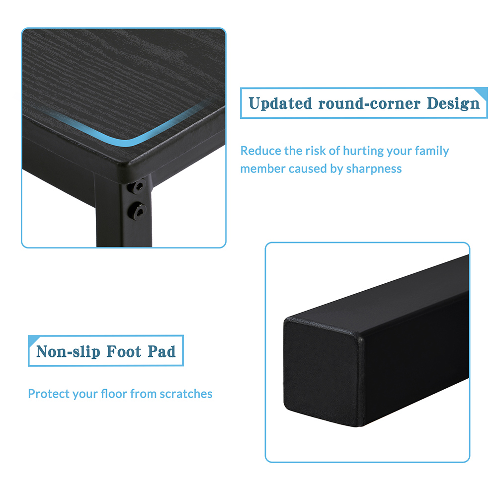 TOPMAX 3 Piece Bar Table Set with 2 Benches for Kitchen, Living Room, Bar, Restaurant - Black