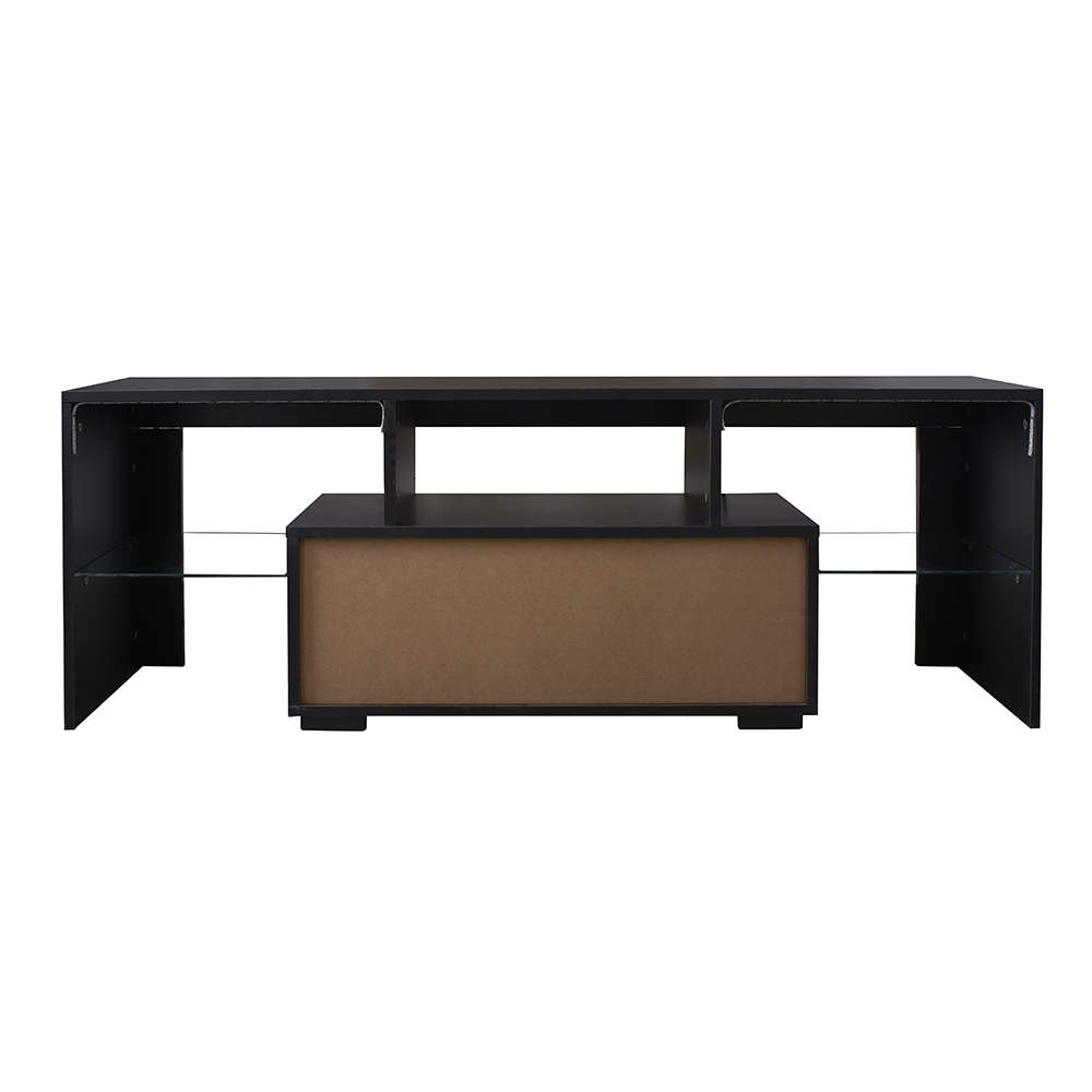 51" TV Stand with LED RGB Lights, Suitable for Placing TVs up to 55" - Black