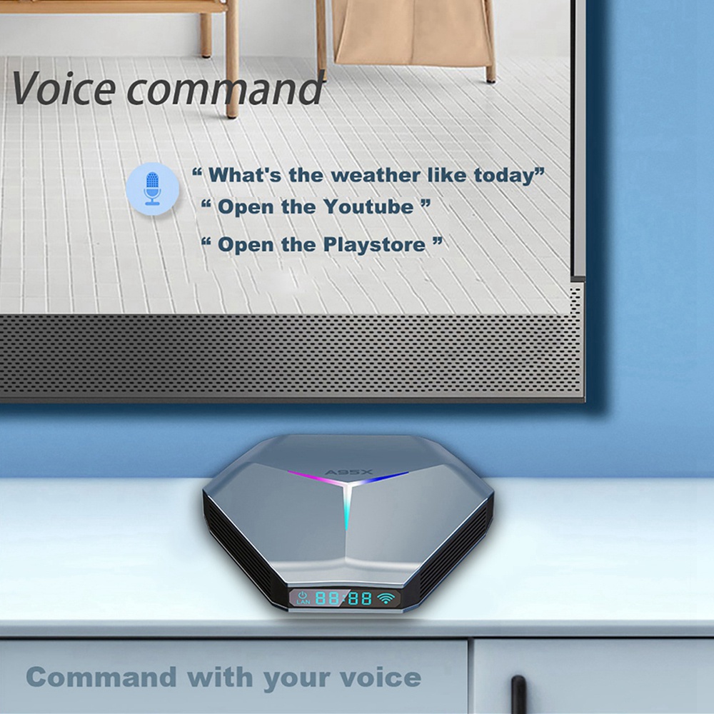 A95X F4 Android 11.0 Amlogic S905X4 4GB/64GB TV BOX RGB Light 2.5G+5G WIFI Bluetooth 4.2 8K HDR