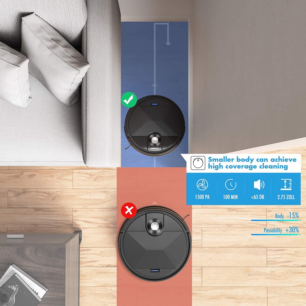 APOSEN A200 Robot Vacuum Cleaner Integrated Sweeping and Mopping Black